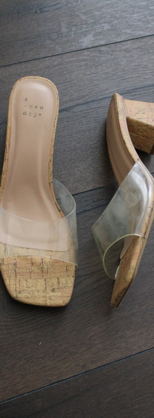 A New Day Clear Cork Block Heel Mule - Picture 2 of 10